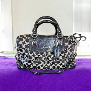 Coach Ashley Signature Satchel Bag Black F15440 Classic Designer